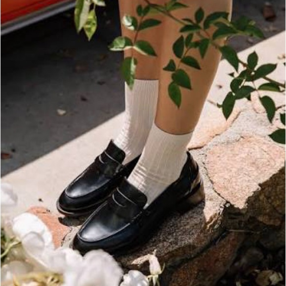 INTENTIONALLY BLANK Black Leather Neighbor Loafers